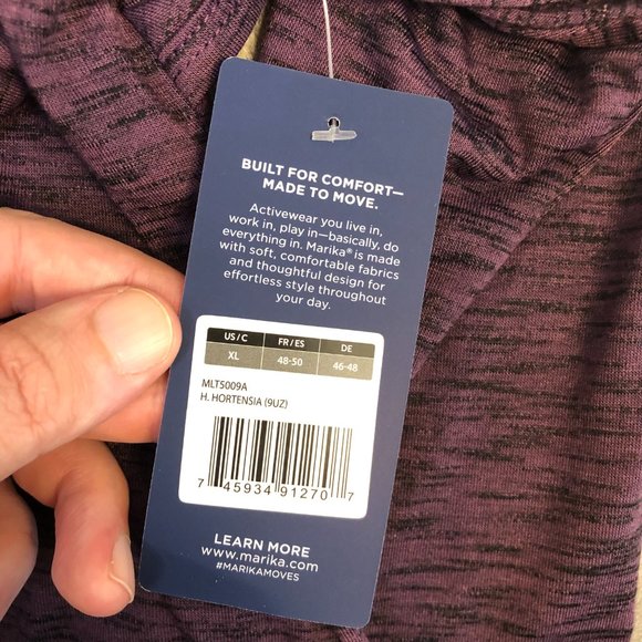 Marika Women's XL Work Out Open Back Twist Purple Long Sleeve Scoopneck Jersey - Picture 7 of 13